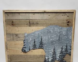 361 Lot 308h Grizzly bear rustic wall decor