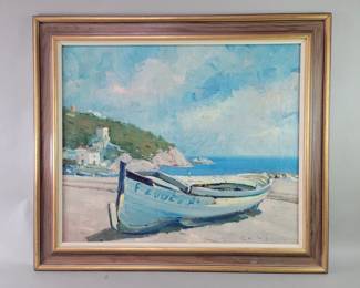132 Lot 227 Signed Pedro Clapera oil painting on canvas