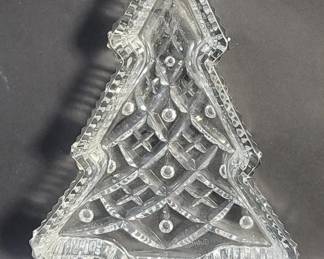 336 Lot 275 Waterford crystal Christmas tree form trinket dish