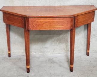 111 Lot 161 Vintage walnut demilune table