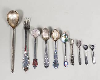 099 Lot 140 Group of sterling silver souvenir spoons