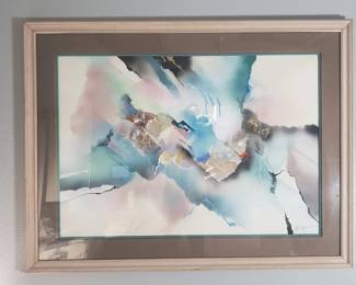 342 Lot 290 Pencil signed mixed media abstract