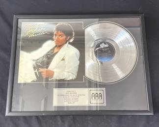 016 Lot 400h Michael Jackson Thriller platinum LP display