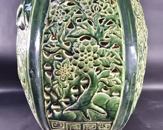 199 Lot 3 Vintage Chinese glazed ceramic garden stool