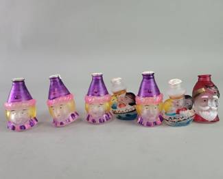 301 Lot 211 Group of vintage hand painted glass Christmas tree