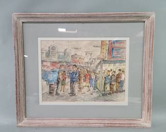 320 Lot 246 Signed Steven Xanthos ink and watercolor