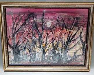 192 Lot 101 Signed Pieter Sohl mixed media painting