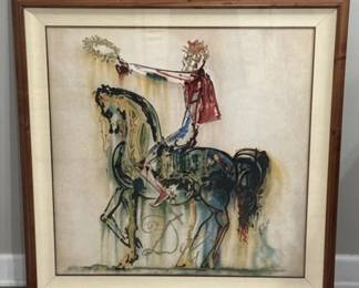 067 Lot 349h Framed Salvador Dali The Trojan Horse litho
