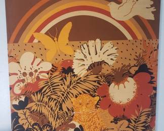 229 Lot 50 Vintage print fabric wall panel