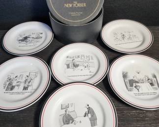 469 Lot 373h Vintage New Yorker 6 plate set
