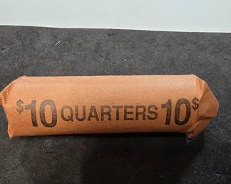 022 Lot 67u Roll of 40 1964 Washington silver quarter coins