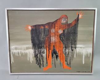 130 Lot 218 Signed Robert Tyler Lee oil painting on canvas