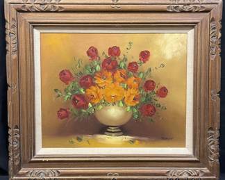 610 Lot 525h Vintage framed, oil on canvas painting