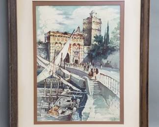 325 Lot 261 Zadar print costal harbor scene