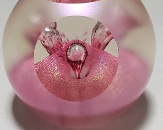 213 Lot 23 Signed Abelman art glass paperweight