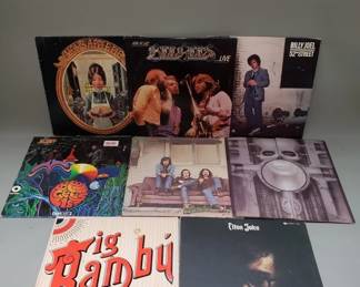 364 Lot 310 Group of vintage LP records, BeeGees, Billy Joel