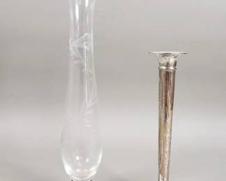 286 Lot 175 Pair of sterling silver weighted bud vases