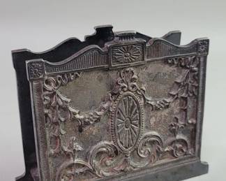 619 Lot 602 Antique Victorian style silver plate letter