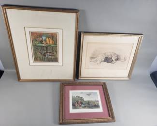 223 Lot 38 Bundle of vintage etchings