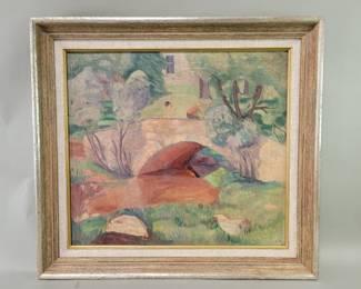 136 Lot 235 Signed Michael Baxte oil on canvas