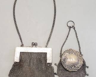 569 Lot 442 Pair of antique German silver mesh bags