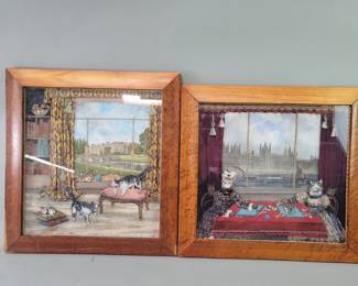 305 Lot 219 Pair of 3D mixed media dioramas