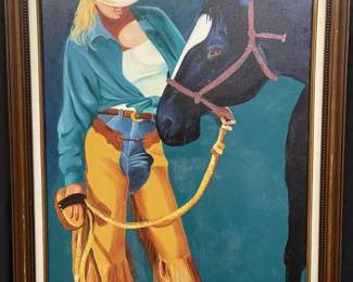153 Lot 475h Framed, signed oil on canvas painting