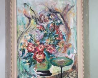 312 Lot 228 Signed Demarche 1953 oil on board