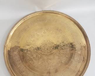 453 Lot 365 Vintage engraved Moorsih Moroccan brass tray