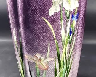 131 Lot 22 Vintage Japanese Ginbari Cloisonne enamel vase