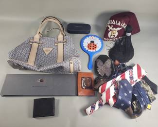 426 Lot 347 Box of misc. Women hand bag, wallet, Tommy