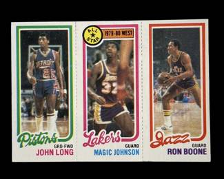 596 Lot 472h 1980s Topps Magic Johnson rookie card
