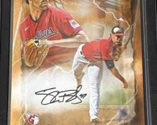 507 Lot 398h Shane Bieber signed jumbo card