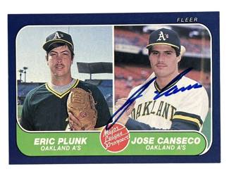 538 Lot 419h Jose Canseco Fleer signed baseball card