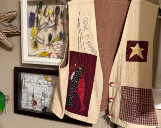 Framed vintage fishing lures