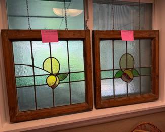 Pair of Stained glass windows