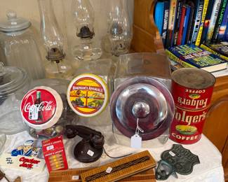 Antique glass dispensers, antique smalls