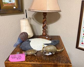 Antique duck decoys, Antique oak file cabinet