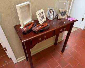 2 Drawer mahogany entry table