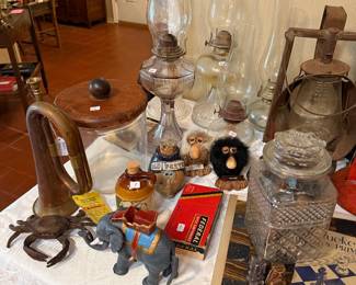 Antique oil lamps