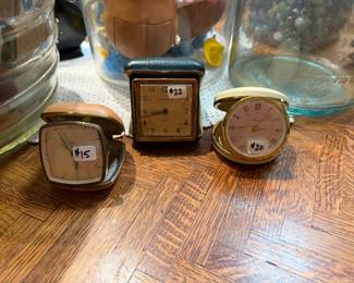 Vintage travel alarm clocks
