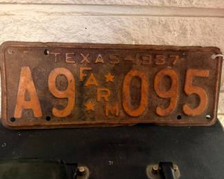1937 Texas Farm license plate