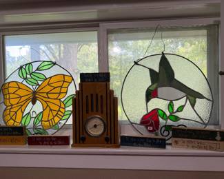 Reproduction radio and round stained glass