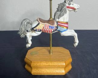 k Limited Edition Carousel Horse Figurine with Oak Base