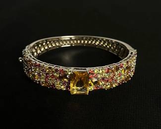 b Sterling Silver MultiGemstone Bangle Bracelet