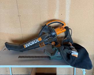 g Worx Electric Leaf Blower and Black Decker Hedge Trimmer Combo