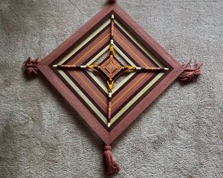 d Handcrafted Multicolored Woolen Mandala Wall Hanging with Intricate Centerpiece