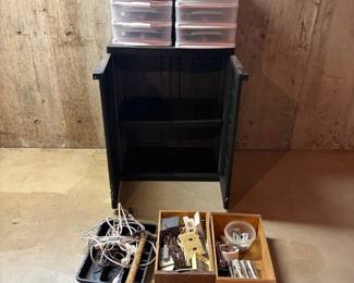 z ompact Storage Cabinet with Multiple Drawers and Accessories