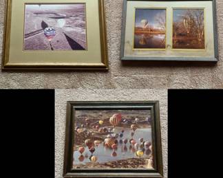 ar Set of Three Framed Hot Air Balloon Photographs