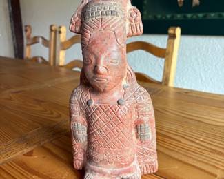 ar Terracotta Statue Replica of a Mayan Deity Sculpture